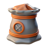 3D Render of a Sack with an X Mark png