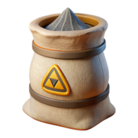3D Render of a Beige Sack with a Triangular Emblem png
