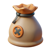 3D Render of a Beige Bag with an X Mark png