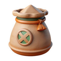 3D Render of a Cartoon Sack png