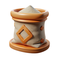 3D Render of Beige Sack of Powder png