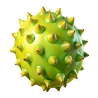 3D Render Spiky Green Sphere Illustration png