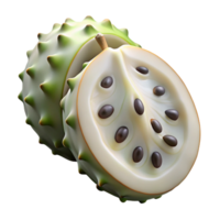 3D Illustration of a Sliced Kiwano Melon png
