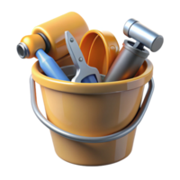 3D Render of Tools in Bucket png
