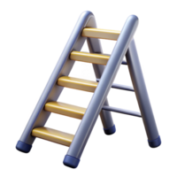 3D Render of a Simple Step Ladder png