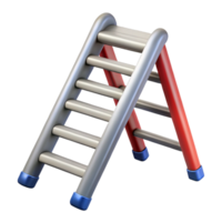 3D Render of a Gray and Red Ladder png