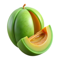 3D Render of Juicy Honeydew Melon png