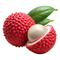 3D Render of Lychee Fruit png