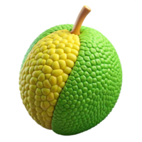 3D Render of a Half Yellow Half Green Fruit png
