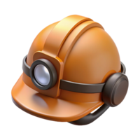 Orange 3D Miner Helmet Illustration png
