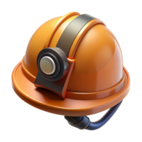 Orange Mining Helmet 3D Render png