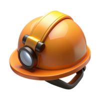 Orange Mining Helmet 3D Illustration png