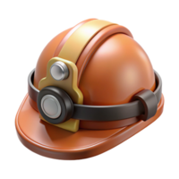 3D Render Orange Mining Helmet Illustration png