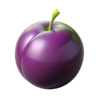 3D Render of a Purple Plum png