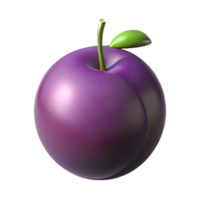 3D Render Purple Plum Fruit Illustration png