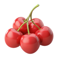 3D Render of Cherries on a Branch png