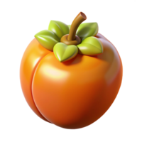 3D Render of a Shiny Orange Persimmon png
