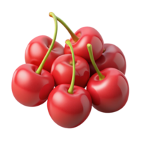 3D Render of Red Cherries png