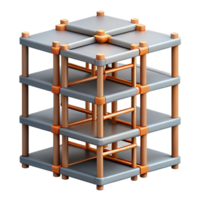3D Model of Modular Building Structure png