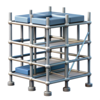 3D Render Cube Scaffolding Structure png