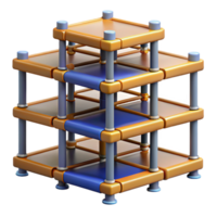 3d render do abstrato cubo estrutura png