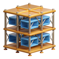 3D Render Abstract Cube Structure Illustration png