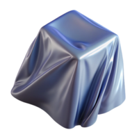 3D Render Draped Cloth Cube Abstract Background png