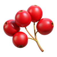 3D Render of Red Berries Cluster png