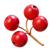 3D Render of Red Berries Cluster png