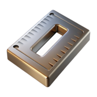 3D Render Metallic Rectangular Object png