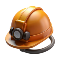 Orange Miner Helmet 3D Render png