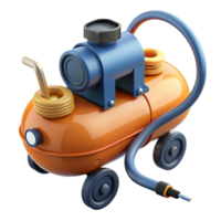 3D Render Orange Air Compressor Illustration png