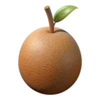3D Render of a Wrinkled Fruit png