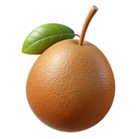 3D Render of a Brown Pear with Leaf png
