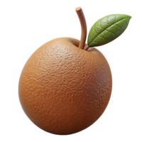 3D Render of a Textured Brown Apple png