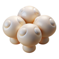 3D Render Cluster of Beige Mushrooms Illustration png