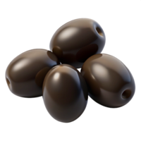3D Render of Glossy Black Olives png