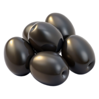 3D Render of Shiny Black Olives png