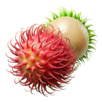 3D Render of Rambutan and Lychee Fruits png