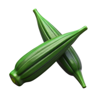 3D Render of Fresh Okra png