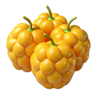 3D Render of Cluster of Yellow Berries png