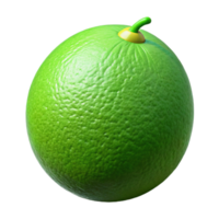 3D Render of a Luminous Green Lime png