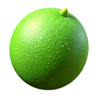 3D Lime Render, Green Citrus Fruit Illustration png