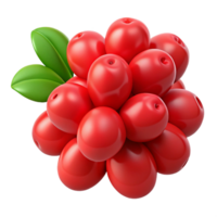 3D Render of Red Berries Cluster png