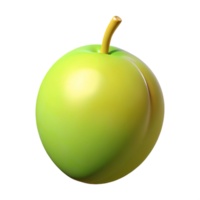 Green Plum 3D Render png