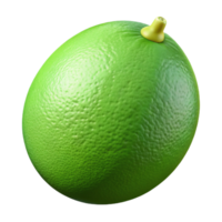 3D Lime Render, Vibrant Green Citrus Fruit png