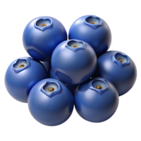 3D Render Blueberries Cluster Image png