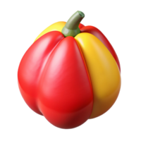 Red and Yellow Pepper 3D Render png