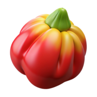 3D Render of Red Yellow Bell Pepper png