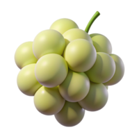 3D Render of a Green Grape Cluster png